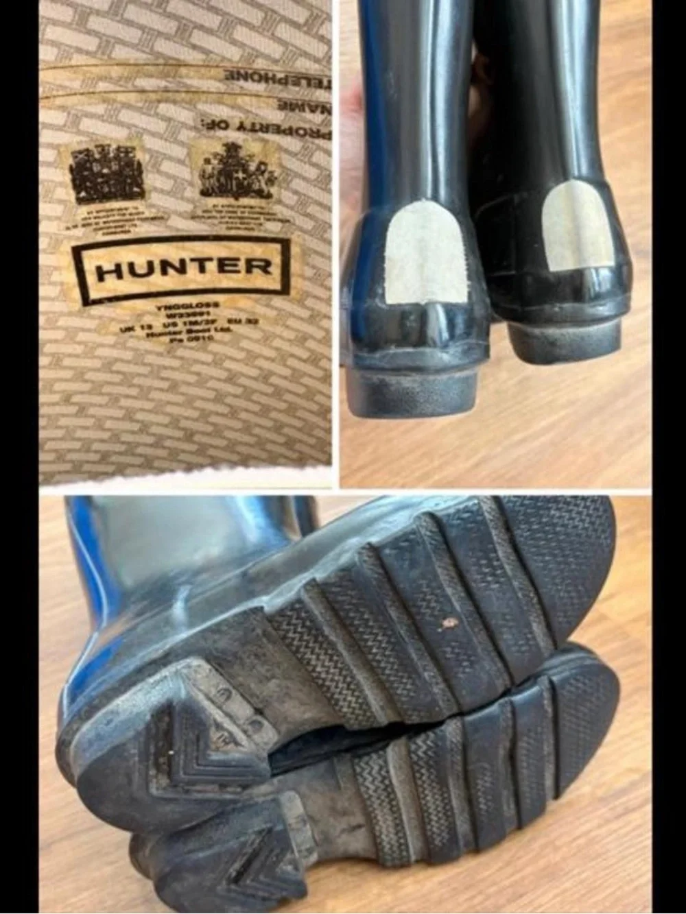 Black Hunter rain boots size US 3G